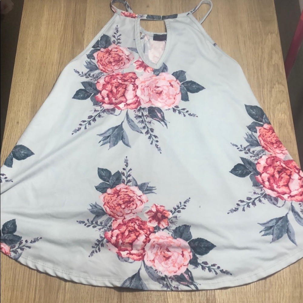 Baby blue flowers shirt